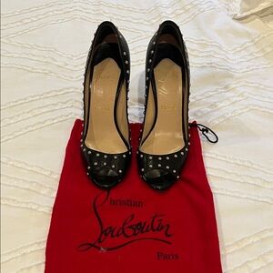 Christian Louboutin Black Heels with Silver Accents